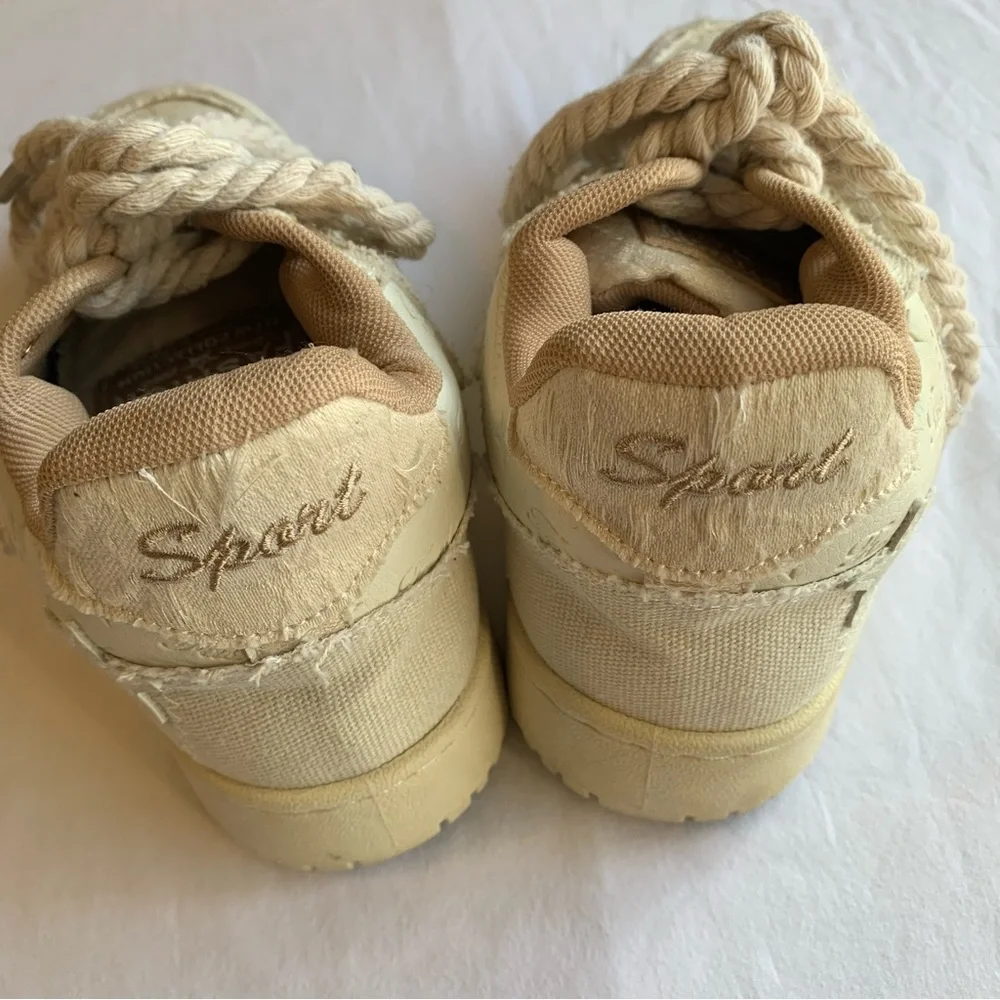 Fashion Sport Cream Star Lace Applique Rope Lace‎ Sneakers Size 37